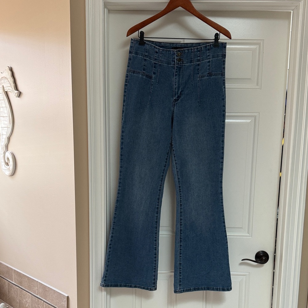 No Boundaries Medium Blue Wide-Leg Denim Jeans